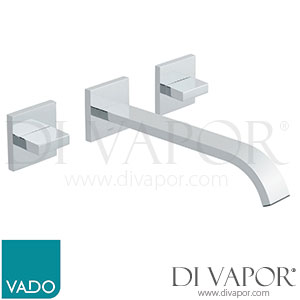 Vado GEO-109/220-FR/4-C/P Wall Mounted Basin Mixer with 220mm Spout - Chrome