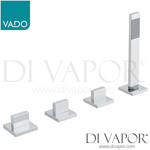 VADO GEO-135/NS-3/4-C/P GEO 4 Hole Bath Shower Mixer