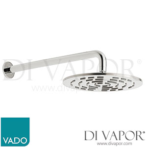 VADO GEOM-250RO-SA-SS GEOmetry 250mm Round Shower Head inc 9lpm FR with Arm Spare Parts