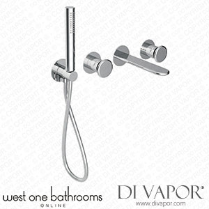 WOB Glam 4 Hole Wall Mounted Bath Mixer Set GLEV109WOC.V West One Bathrooms Spare Parts