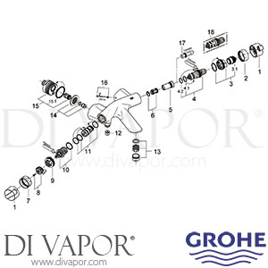 Grohe Ectos Bath Tap Spare Parts GR DV 102