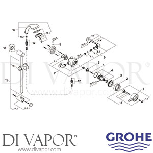 Grohe Avensys Exposed Single Thermostat Mixing Valve Spare Parts GR DV 103