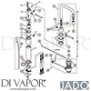 Jado H2064AA GEN1 Mixer Spare Tech Diagram