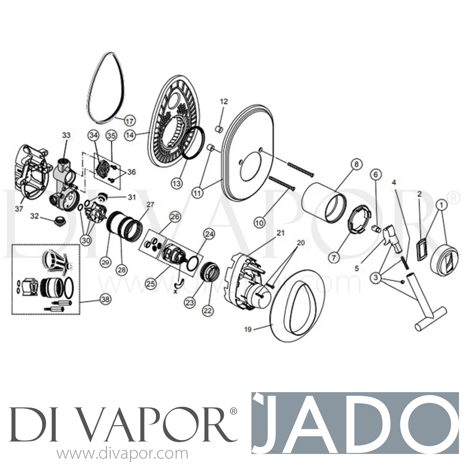 Jado H2553AA New Haven Shower Valve Spare Parts