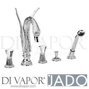 Jado H3981A4 Perl Crist/Swan 5-H Roman Tub Set Go Spare Parts