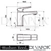 Hudson Reed Hardy Basin Mixer With Push Button Dimensions