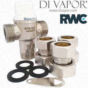 RWC HEAT160020 22mm 2-in-1 Heatguard TMV3-8 Thermostatic Mixing Valve (Reliance Water Controls)