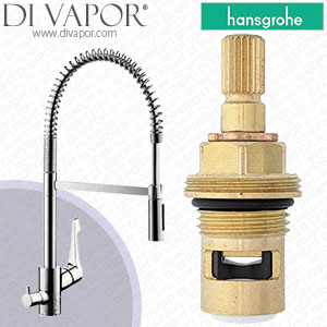 Hansgrohe 14843000 Cento Chrome Kitchen Mixer XXL with Shut Off Valve 09/15 Compatible Tap Cartridge - HG-1112