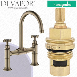 Hansgrohe Axor Montreux 2-Handle Brushed Nickel Basin Mixer 16510820 Clockwise Turn to Open Compatible Kitchen Tap Cartridge - HG-1152