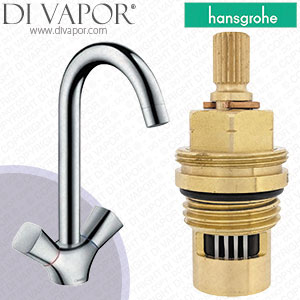 Hansgrohe Logis M31 2-Handle Kitchen Mixer 71280000 Tap Anti-Clockwise Turn to Open 1/4 Turn Compatible Cartridge - HG-1192