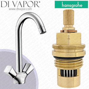 Hansgrohe MyCube 2 Handle Chrome Kitchen Mixer 13818000 Anti-Clockwise Turn to Open 1/4 Turn Compatible Tap Cartridge - HG-1202
