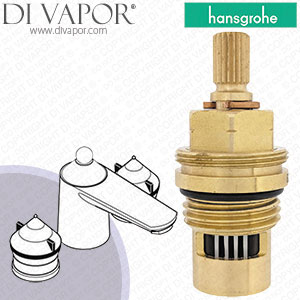 Hansgrohe Axor 1901 White / Goldoptic 3-Hole Basin Mixer 19033490 Anti-Clockwise Turn to Open 1/4 Turn Compatible Tap Cartridge - HG-1302