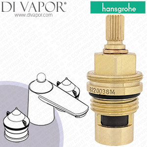 Hansgrohe Axor Allegroh Satin Chrome Three Hole Basin Mixer 36135880 Clockwise Turn to Open 1/4 Turn Compatible Tap Cartridge - HG-1311