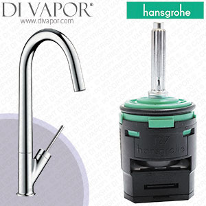 Hansgrohe Axor Starck Chrome Kitchen Mixer with Swivel Spout 10822000 Tap Cartridge - HG-1320