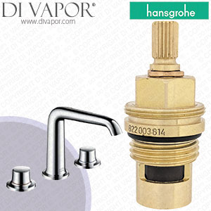 Hansgrohe Axor Bouroullec Chrome 3-Hole Basin Mixer 19141000 Clockwise Turn to Open 1/4 Turn Compatible Tap Cartridge - HG-1321
