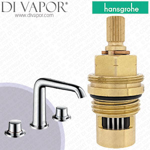 Hansgrohe Axor Bouroullec Chrome 3-Hole Basin Mixer 19141000 Anti-Clockwise Turn to Open 1/4 Turn Compatible Tap Cartridge - HG-1322