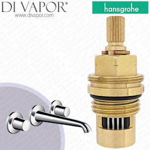 Hansgrohe Axor Bouroulle Chrome Basin Mixer with Spout 19135000 Anti-Clockwise Turn to Open 1/4 Turn Compatible Tap Cartridge - HG-1352