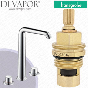 Hansgrohe Axor Bouroullec Chrome Basin Mixer 19162000 Clockwise Turn to Open 1/4 Turn Compatible Tap Cartridge - HG-1411