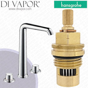 Hansgrohe Axor Bouroullec Chrome Basin Mixer 19162000 Anti-Clockwise Turn to Open 1/4 Turn Compatible Tap Cartridge - HG-1412
