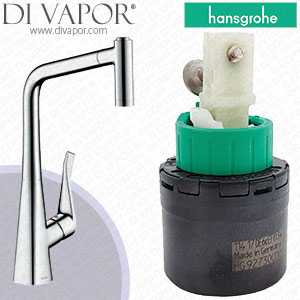 Hansgrohe Metris Chrome Kitchen Mixer 320 with Pull-Out Spray 14820000 Cartridge - HG-1540