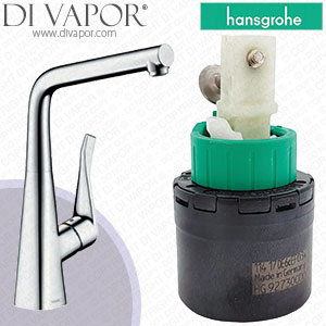 Hansgrohe Metris Chrome Kitchen Mixer 320 with Pull-Out Spout 14821000 Cartridge - HG-1550