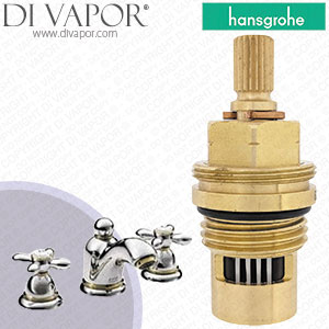 Hansgrohe Axor Carlton Chrome/Gold Optic Basin Mixer 17123090 Anti-Clockwise Turn to Open 1/4 Turn Compatible Tap Cartridge - HG-1592