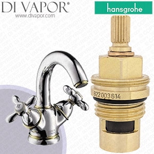 Hansgrohe Axor Carlton Chrome/Gold Optic Basin Mixer 17035090 Clockwise Turn to Open 1/4 Turn Compatible Tap Cartridge - HG-1601