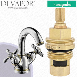 Hansgrohe Axor Carlton Chrome/Gold Optic Basin Mixer 17030090 Clockwise Turn to Open 1/4 Turn Compatible Tap Cartridge - HG-1651