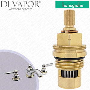 Hansgrohe Axor Carlton Chrome/Porcelain Basin Mixer 17135120 Anti-Clockwise Turn to Open 1/4 Turn Compatible Tap Cartridge - HG-1672