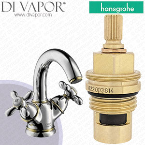 Hansgrohe Axor Carlton Fine Brass Basin Mixer with Pop-Up Waste 17030840 Clockwise Turn to Open 1/4 Turn Compatible Tap Cartridge - HG-1821