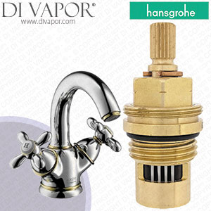 Hansgrohe Axor Carlton Fine Brass Basin Mixer with Pop-Up Waste 17030840 Anti-Clockwise Turn to Open 1/4 Turn Compatible Tap Cartridge - HG-1822