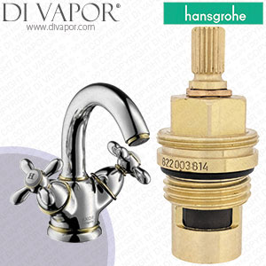 Hansgrohe Axor Carlton White / Gold Optic Basin Mixer 17035490 Clockwise Turn to Open 1/4 Turn Compatible Cartridge - HG-1931