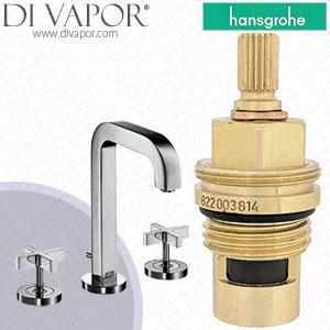 Hansgrohe Axor Citterio Chrome 170 Basin Mixer with 140mm Spout 39133000 Clockwise Turn to Open 1/4 Turn Compatible Cartridge - HG-2201