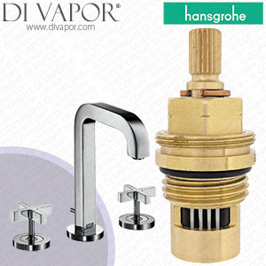 Hansgrohe Axor Citterio Chrome 170 Basin Mixer with 140mm Spout 39133000 Anti-Clockwise Turn to Open 1/4 Turn Compatible Cartridge - HG-2202