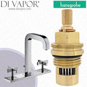 Hansgrohe Axor Citterio Platinum 170 Basin Mixer with 140mm Spout 39134420 Anti-Clockwise Turn to Open 1/4 Turn Compatible Cartridge - HG-2212