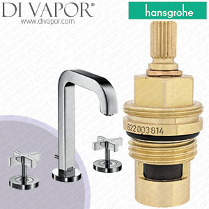 Hansgrohe Axor Citterio Platinum 170 Basin Mixer with 140mm Spout 39133420 Clockwise Turn to Open 1/4 Turn Compatible Cartridge - HG-2221