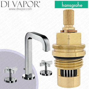 Hansgrohe Axor Citterio Platinum 170 Basin Mixer with 140mm Spout 39133420 Anti-Clockwise Turn to Open 1/4 Turn Compatible Cartridge - HG-2222