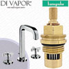 Hansgrohe Axor Citterio Platinum 170 Basin Mixer with 140mm Spout 39133420 Anti-Clockwise Turn to Open 1/4 Turn Compatible Cartridge - HG-2222