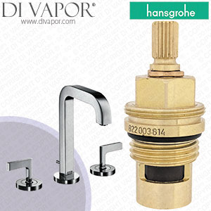 Hansgrohe Axor Citterio Platinum 170 Basin Mixer with 140mm Spout 39135420 Clockwise Turn to Open 1/4 Turn Compatible Cartridge - HG-2231