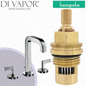 Hansgrohe Axor Citterio Platinum 170 Basin Mixer with 140mm Spout 39135420 Anti-Clockwise Turn to Open 1/4 Turn Compatible Cartridge - HG-2232