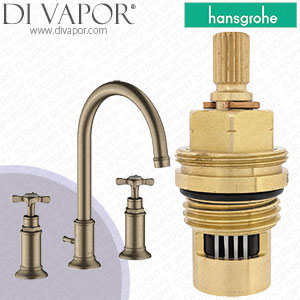 Hansgrohe Axor Montreux Brushed Nickel 180 Basin Mixer 16513820 Anti-Clockwise Turn to Open 1/4 Turn Compatible Cartridge - HG-2292