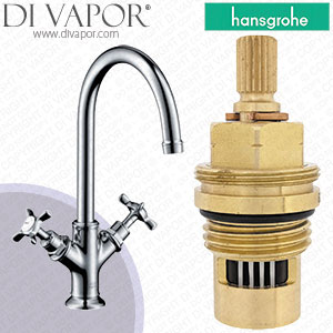Hansgrohe Axor Montreux Polished Nickel Basin Mixer 16504830 Anti-Clockwise Turn to Open 1/4 Turn Compatible Tap Cartridge - HG-2471
