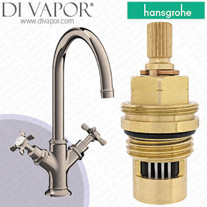 Hansgrohe Axor Montreux Polished Nickel 210 Basin Mixer 16502830 Anti-Clockwise Turn to Open 1/4 Turn Compatible Cartridge - HG-2491