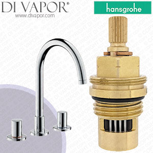Hansgrohe Axor Uno Chrome 160 Basin Mixer with Waste 38053000 Anti-Clockwise Turn to Open 1/4 Turn Compatible Tap Cartridge - HG-2592