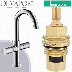 Hansgrohe Axor Uno Satinox 170 Basin Mixer with Waste & Spout 38045810 Clockwise Turn to Open 1/4 Turn Compatible Cartridge - HG-2621