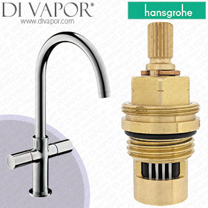 Hansgrohe Axor Uno Satinox Basin Mixer without Pull-Rod 38047810 Anti-Clockwise Turn to Open 1/4 Turn Compatible Cartridge - HG-2662