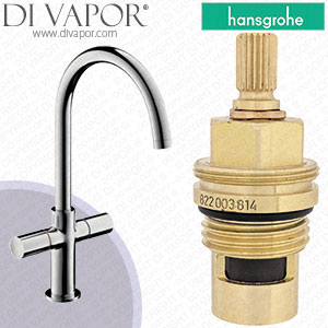 Hansgrohe Axor Uno Satinox 230 Basin Mixer with Waste Set & Spout 38040810 Clockwise Turn to Open 1/4 Turn Compatible Cartridge - HG-2671