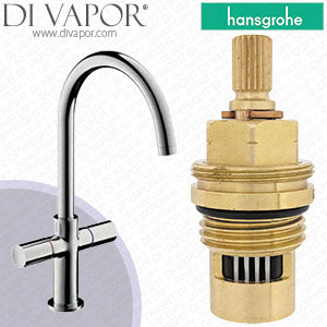 Hansgrohe Axor Uno Satinox 230 Basin Mixer with Waste Set & Spout 38040810 Anti-Clockwise Turn to Open 1/4 Turn Compatible Cartridge - HG-2672