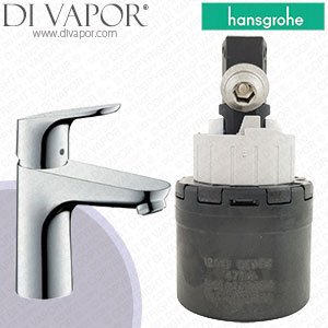 Hansgrohe 31657000 Focus Chrome 100 Basin Mixer with 2 Flow Rates Cartridge - HG-2690