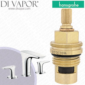 Hansgrohe PuraVida 3-Hole Basin Mixer 100 with Push-Open Waste Set 15073000 Clockwise Turn to Open 1/4 Turn Compatible Cartridge - HG-3071